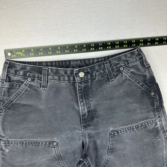 Vtg Y2K Carhartt Double Knee Carpenter Pants Womens 8 Relaxed Fit Black 32x29.5 - Picture 15 of 16